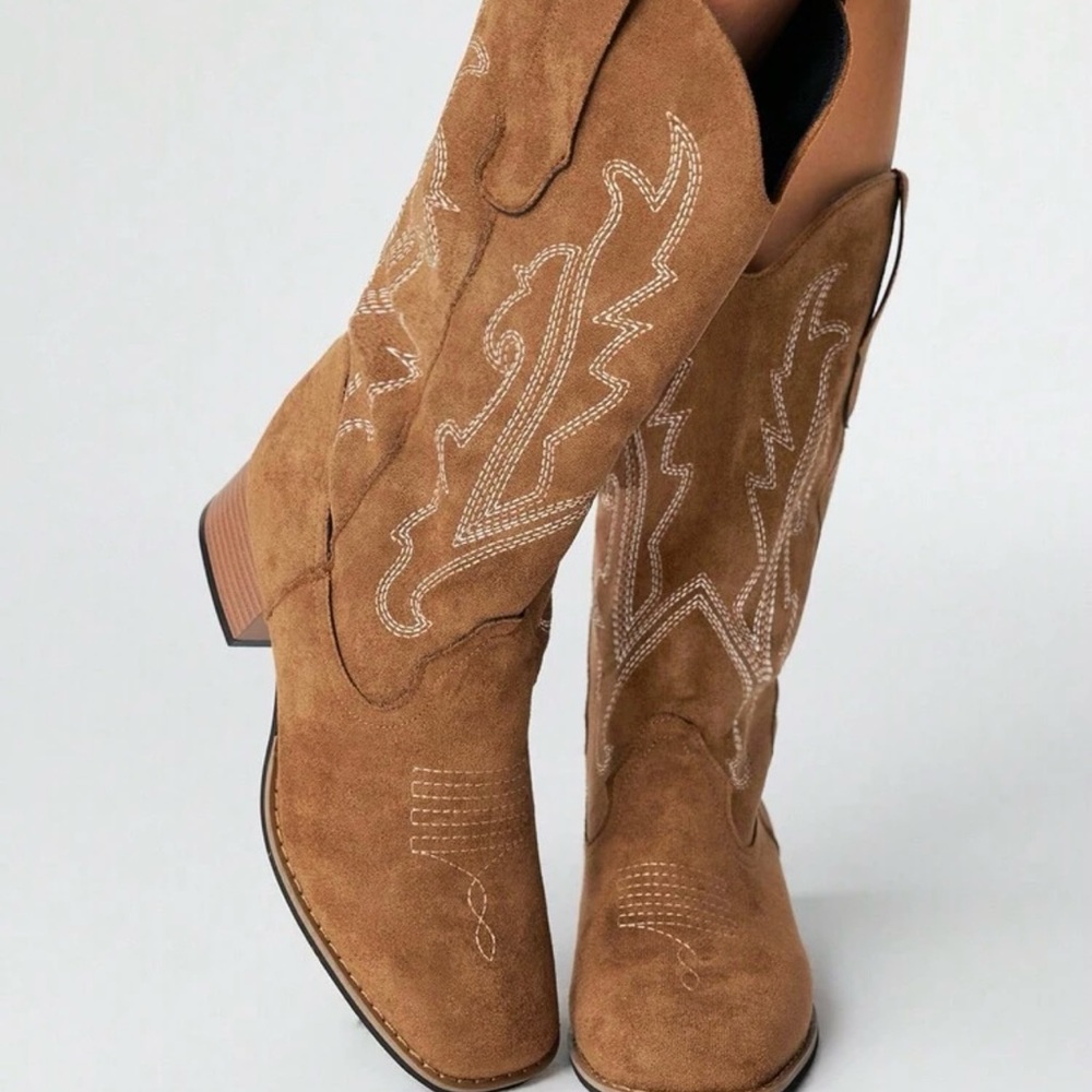 Brown Suede Western Boots
